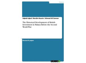 9783656861485 - The Historical Development of British Investment in Malaya Before the Second World War - Uqbah Iqbal Nordin Hussin Ahmad Ali Seman Kartoniert (TB)