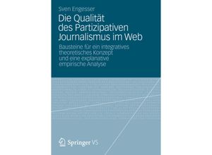 9783658005832 - Die Qualität des Partizipativen Journalismus im Web - Sven Engesser Kartoniert (TB)