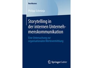 9783658045180 - BestMasters   Storytelling in der internen Unternehmenskommunikation - Philipp Schmieja Kartoniert (TB)