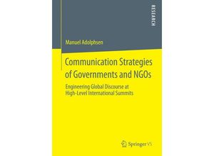 9783658055035 - Communication Strategies of Governments and NGOs - Manuel Adolphsen Kartoniert (TB)