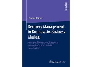 9783658056360 - Recovery Management in Business-to-Business Markets - Kristian Döscher Kartoniert (TB)