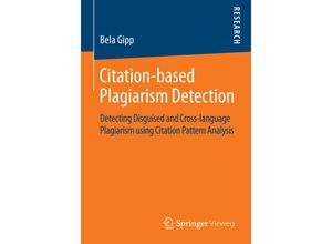 9783658063931 - Citation-based Plagiarism Detection - Bela Gipp Kartoniert (TB)