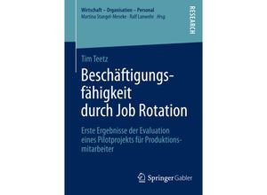 9783658075385 - Wirtschaft - Organisation - Personal   Beschäftigungsfähigkeit durch Job Rotation - Tim Teetz Kartoniert (TB)