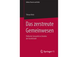 9783658083786 - Edition Theorie und Kritik   Das zerstreute Gemeinwesen - Tilman Reitz Kartoniert (TB)