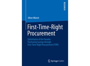 9783658086190 - First-Time-Right Procurement - Oliver Münch Kartoniert (TB)