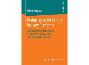 9783658105402 - Design Issues for Service Delivery Platforms - Martin Bergaus Kartoniert (TB)