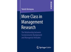 9783658120627 - More Class in Management Research - Yanick Kemayou Kartoniert (TB)