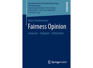 9783658121624 - Finanzwirtschaft Unternehmensbewertung & Revisionswesen   Fairness Opinion - Mario Zimmermann Kartoniert (TB)