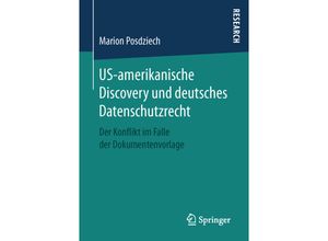 9783658144098 - US-amerikanische Discovery und deutsches Datenschutzrecht - Marion Posdziech Kartoniert (TB)