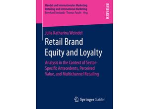 9783658150365 - Handel und Internationales Marketing Retailing and International Marketing   Retail Brand Equity and Loyalty - Julia Katharina Weindel Kartoniert (TB)