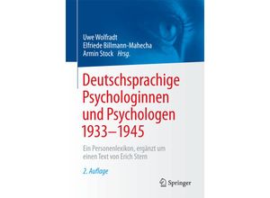 9783658150396 - Deutschsprachige Psychologinnen und Psychologen 1933-1945 Kartoniert (TB)