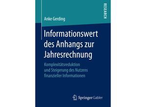 9783658155544 - Informationswert des Anhangs zur Jahresrechnung - Anke Gerding Kartoniert (TB)