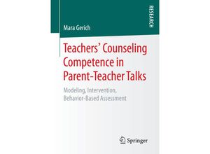 9783658156183 - Teachers Counseling Competence in Parent-Teacher Talks - Mara Gerich Kartoniert (TB)