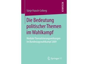 9783658157760 - Die Bedeutung politischer Themen im Wahlkampf - Sünje Paasch-Colberg Kartoniert (TB)