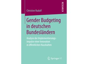 9783658159320 - Gender Budgeting in deutschen Bundesländern - Christine Rudolf Kartoniert (TB)