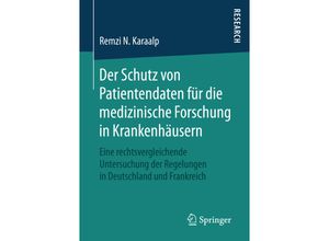 9783658161842 - Der Schutz von Patientendaten für die medizinische Forschung in Krankenhäusern - Remzi N Karaalp Kartoniert (TB)