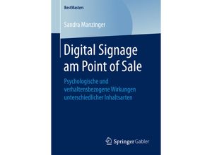 9783658177164 - BestMasters   Digital Signage am Point of Sale - Sandra Manzinger Kartoniert (TB)