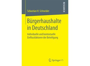 9783658190293 - Bürgerhaushalte in Deutschland - Sebastian H Schneider Kartoniert (TB)
