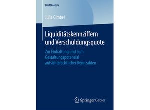 9783658206512 - BestMasters   Liquiditätskennziffern und Verschuldungsquote - Julia Gimbel Kartoniert (TB)