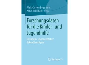 9783658231422 - Forschungsdaten für die Kinder- und Jugendhilfe Kartoniert (TB)