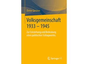 9783658247089 - Volksgemeinschaft 1933 - 1945 - Dieter Gessner Kartoniert (TB)