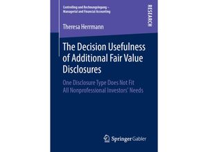 9783658248314 - Controlling und Rechnungslegung - Managerial and Financial Accounting   The Decision Usefulness of Additional Fair Value Disclosures - Theresa Herrmann Kartoniert (TB)