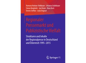 9783658289645 - Regionaler Pressemarkt und Publizistische Vielfalt - Ramona Vonbun-Feldbauer Johanna Grüblbauer Simon Berghofer Jan Krone Klaus Beck Dennis Steffan Leyla Dogruel Kartoniert (TB)