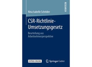 9783658291976 - CSR-Richtlinie-Umsetzungsgesetz - Nina Isabelle Schröder Kartoniert (TB)