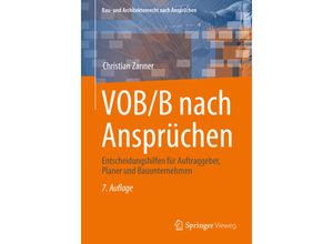 9783658340247 - Bau- und Architektenrecht nach Ansprüchen   VOB B nach Ansprüchen - Christian Zanner Kartoniert (TB)