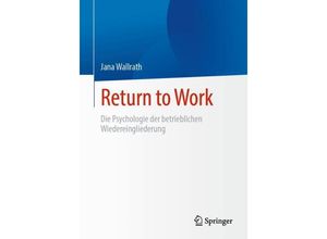 9783658442781 - Return to Work - Jana Wallrath Kartoniert (TB)