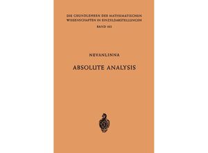 9783662215944 - Absolute Analysis - Frithjof Nevanlinna Rolf Nevanlinna Kartoniert (TB)