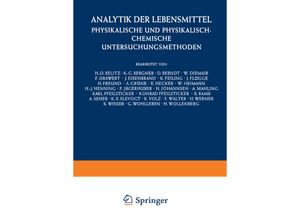 9783662314777 - Handbuch der Lebensmittelchemie   II 1   Analytik der Lebensmittel - H -D Belitz J Schormüller Kartoniert (TB)