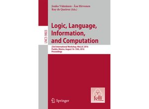 9783662529201 - Logic Language Information and Computation Kartoniert (TB)