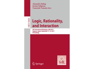 9783662556641 - Logic Rationality and Interaction Kartoniert (TB)