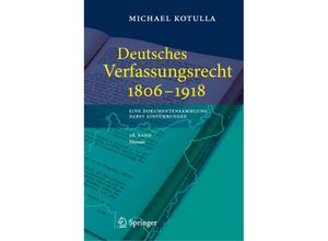 9783662629512 - Deutsches Verfassungsrecht 1806 - 1918 - Michael Kotulla Gebunden