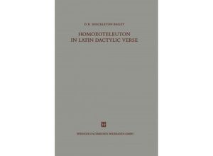 9783663121701 - Homoeoteleuton in Latin dactylic verse Kartoniert (TB)