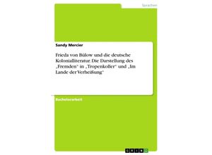 9783668177451 - Frieda von Bülow und die deutsche Kolonialliteratur Die Darstellung des Fremden in Tropenkoller und Im Lande der Verheißung - Sandy Mercier Kartoniert (TB)