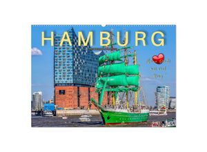 9783675466715 - Hamburg - meine Stadt mit viel Herz (Wandkalender 2024 DIN A2 quer) CALVENDO Monatskalender