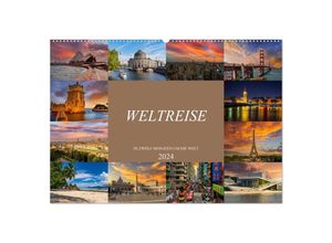 9783675931756 - Weltreise - In zwölf Monaten um die Welt (Wandkalender 2024 DIN A2 quer) CALVENDO Monatskalender