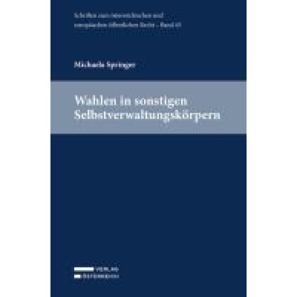 9783704695338 - Springer Michaela Wahlen in sonstigen Selbstverwaltungskörpern