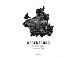 9783707919097 - freytag & berndt Poster + Markiertafeln   PL 91F   Regensburg Designposter Hochglanz-Fotopapier Karte (im Sinne von Landkarte)