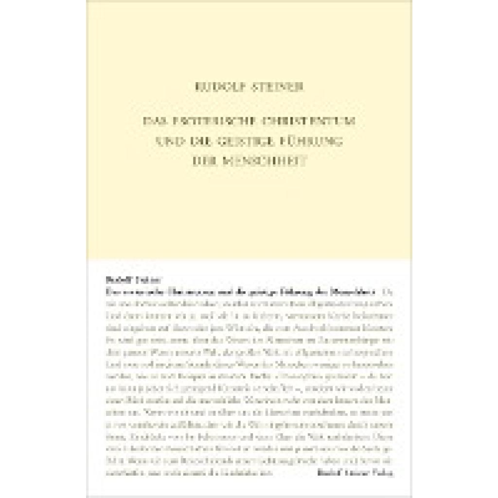9783727413018 - Steiner Rudolf Das esoterische Christentum und die geistige Führung der Menschheit