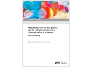 9783731508595 - Attitudes towards big data practices and the institutional framework of privacy and data protection - A population survey - Carsten Orwat Andrea Schankin Kartoniert (TB)