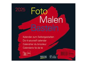 9783731877660 - Foto-Malen-Basteln Bastelkalender quer schwarz 2025