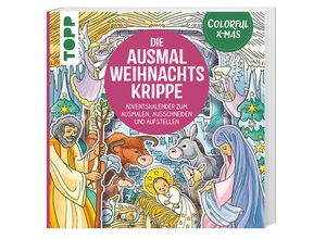 9783735880598 - Colorful Christmas - Die Ausmal-Weihnachtskrippe (Adventskalender) - Ursula Schwab Kartoniert (TB)