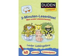 9783737333672 - Duden Leseprofi - 2-Minuten-Leserätsel Mein erster Lesewortschatz Lauter Lieblingstiere - Ulrike Holzwarth-Raether Ute Müller-Wolfangel Kartoniert (TB)