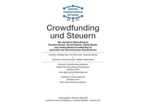 9783737516297 - Crowdfunding und Steuern - Elfriede Sixt Petra Eckl Dominik Berka Kartoniert (TB)