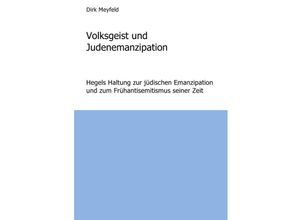 9783737520348 - Volksgeist und Judenemanzipation - Dirk Meyfeld Kartoniert (TB)