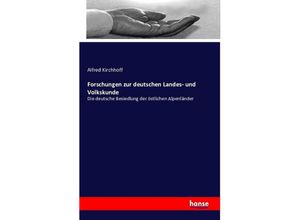 9783741105777 - Forschungen zur deutschen Landes- und Volkskunde - Alfred Kirchhoff Kartoniert (TB)