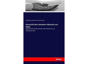 9783741192838 - Festschrift dem Andenken Albrechts von Haller - Gottlieb Burckhardt Heinrich Quincke Kartoniert (TB)